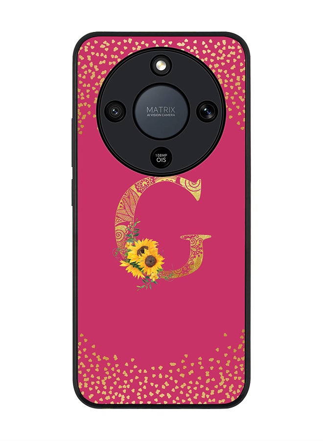 For Honor X9d / Magic8 Lite / X70 Case,Slim fit Camera Protection, Shockproof Thin Phone cover  - Custom Floral Monogram - G ( Deep Pink )